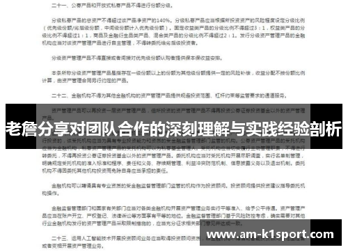 老詹分享对团队合作的深刻理解与实践经验剖析